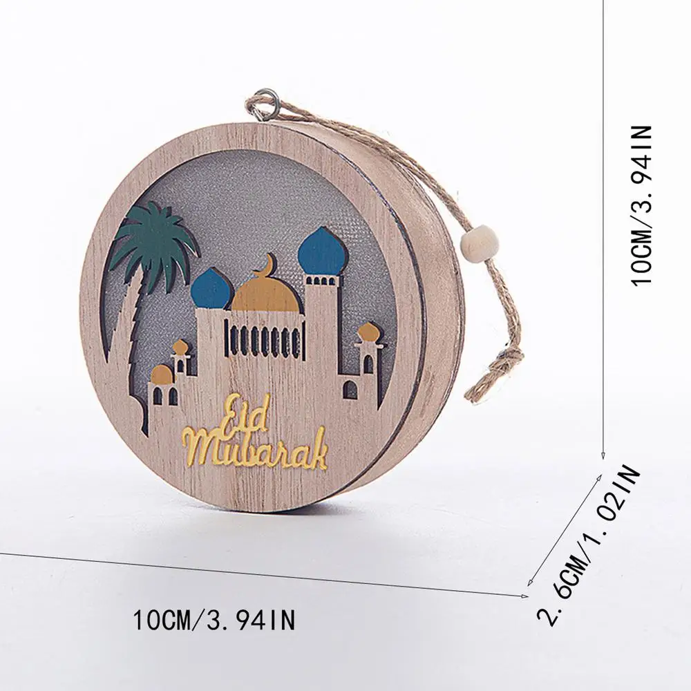 Wooden Festival Decoration Supplies Night Light Ornament Eid Decorative Lamp Children Gifts Indoor Outdoor Bedroom Decor