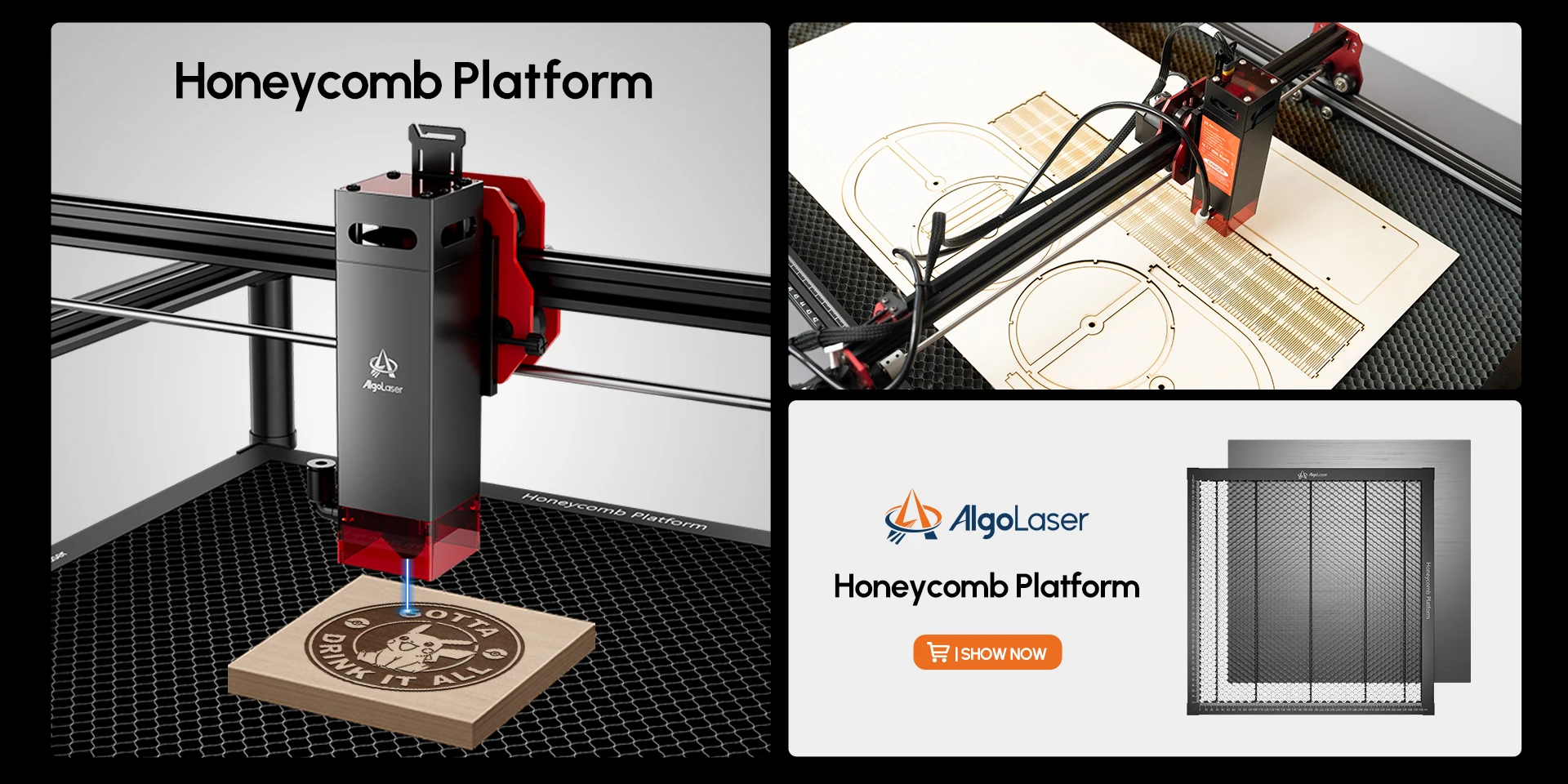 Full Set Big 10W Wireless Laser Engraver Cutter Wood Cutting Engraving Machine AlgoLaser DIY Kit 85x40CM Air Assisted Laser Kit