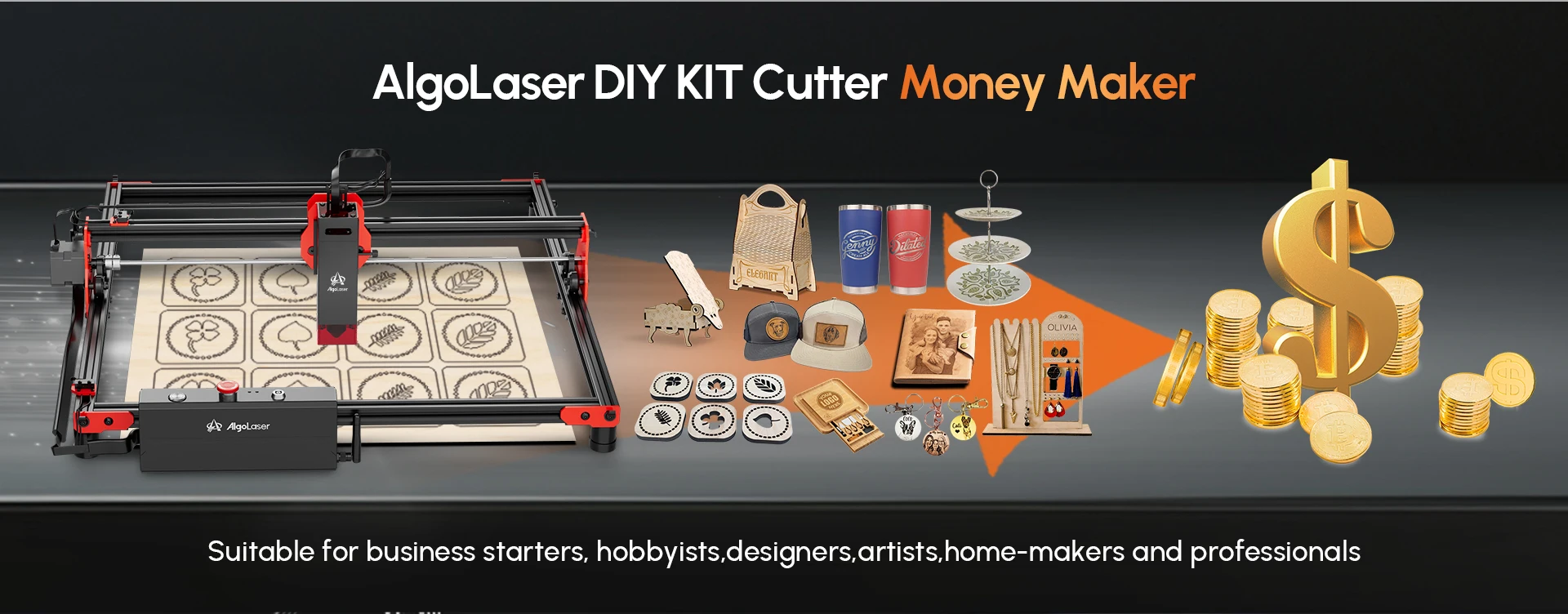 Full Set Big 10W Wireless Laser Engraver Cutter Wood Cutting Engraving Machine AlgoLaser DIY Kit 85x40CM Air Assisted Laser Kit