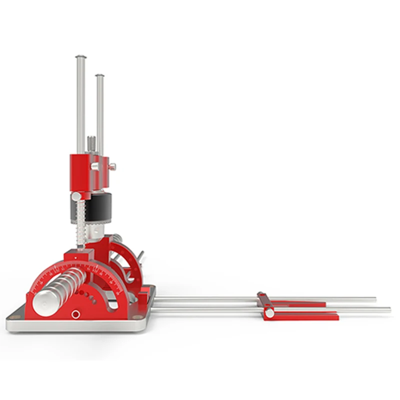 Woodworking Multi-Angle Drill Guide with Handles Positioning Blocks Hole Punch Locator Aluminum Alloy Adjustable Height Drilling