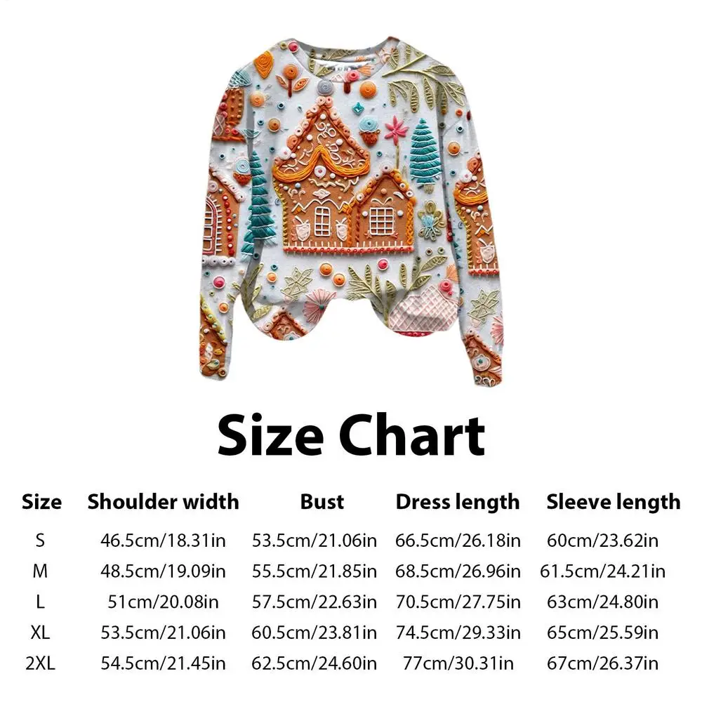 Christmas Shirt Women's Casual Long Sleeve Sweatshirt Crewneck Vacation Christmas 3D Digital Printing Cute Loose Pullovers
