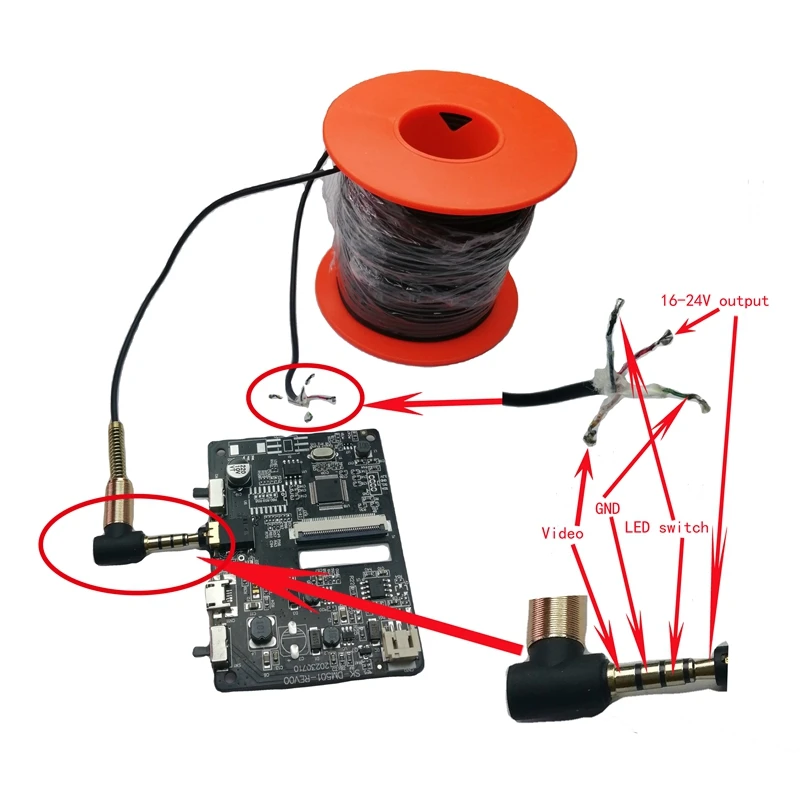 Built-in Battery 1000-Lumen IPS LCD 5-Inch Outdoor Underwater Fishing Camera Monitor