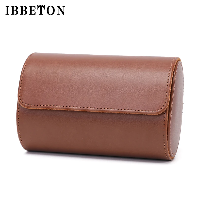 IBBETON 3-Slot Watch Roll Travel Case Portable Vintage Leather Watch Display Case Watch Storage Box Watch Organizers of Men Gift