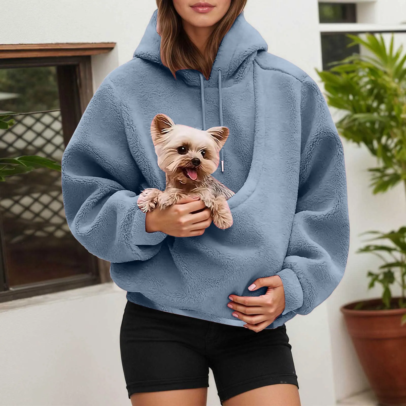 Cat Lovers Hoodie Kangaroo Dog Pet Holder Carrier Big Pouch Pocket Pullovers Sweatshirt Animal Pouch Hood Sweatshirt For Women