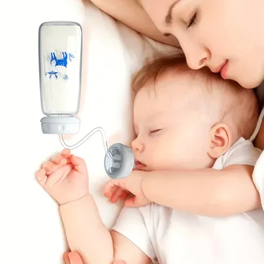 1pc Leak-Proof Hands-Free Bottle for Lying Feeding, Food-Grade PP Easy Clean, Anti-Choke, Baby Drinks Sitting or Lying