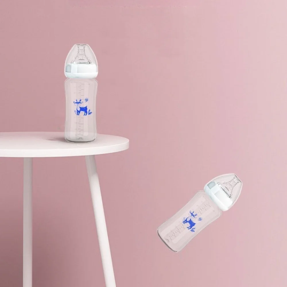1pc Leak-Proof Hands-Free Bottle for Lying Feeding, Food-Grade PP Easy Clean, Anti-Choke, Baby Drinks Sitting or Lying