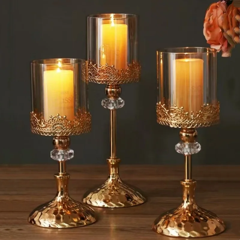 Crystal Candle Holder Luxury Wedding Party Festival Christmas Romantic Dinning Table Centerpiece Candlestick Home Decoration