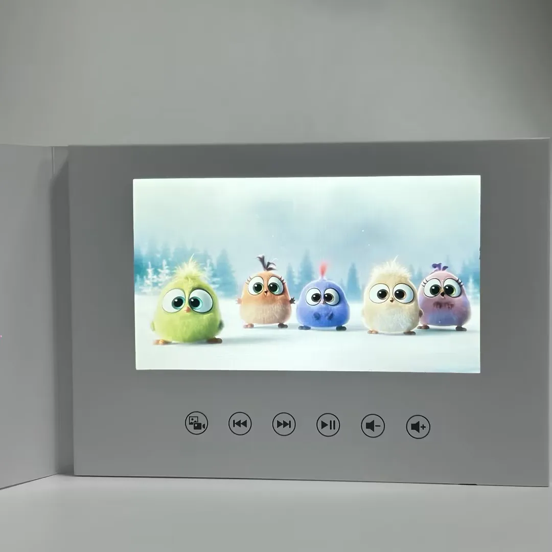 7 Inches Birthday Video Book Card 4GB LCD Invitation Gift Music Greeting Card Upload Videos Photos Wedding Invite Digital Frame