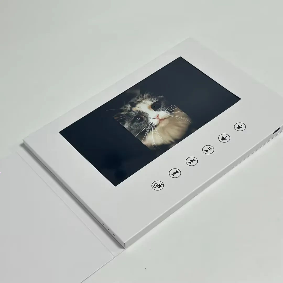 7 Inches Birthday Video Book Card 4GB LCD Invitation Gift Music Greeting Card Upload Videos Photos Wedding Invite Digital Frame