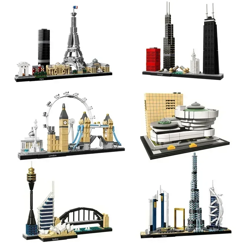 City Skyline Series 21026 21052 21043 21044 Building Blocks Sets Suitable for Christmas Gifts Compatible with Legoed Particles