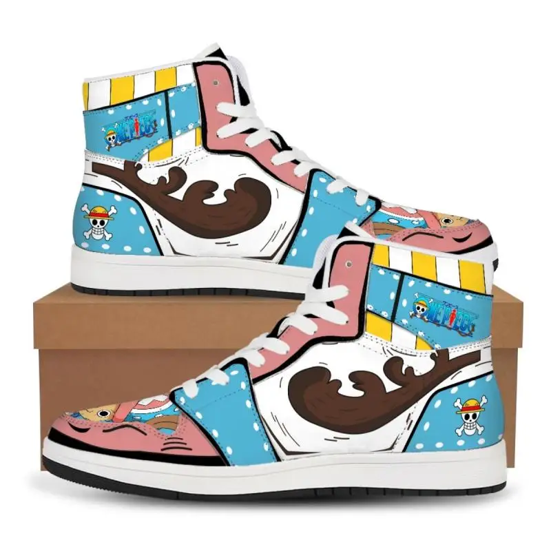 One Piece Customized Anime Sneakers Basketball Shoes Fashion Men and Women High Top Casual Shoes Monkey D. Luffy Festival Gift