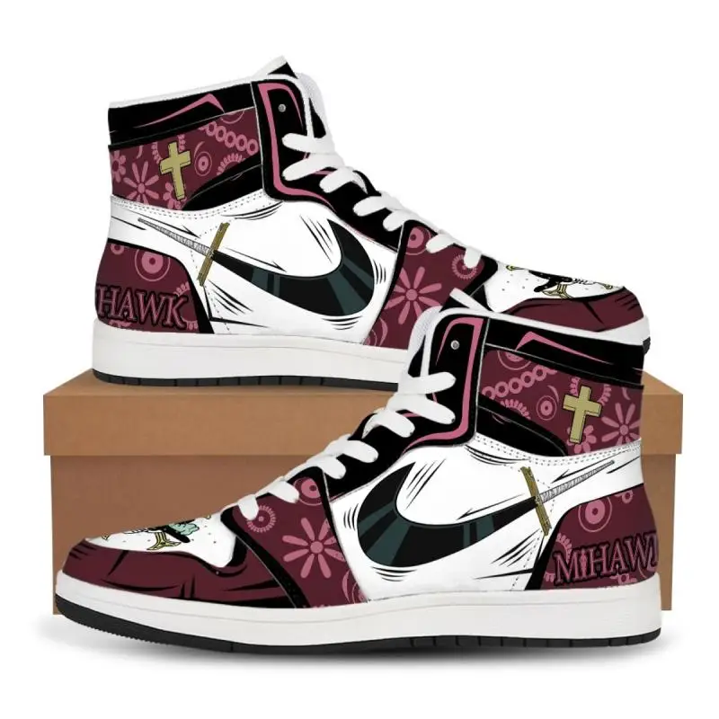 One Piece Customized Anime Sneakers Basketball Shoes Fashion Men and Women High Top Casual Shoes Monkey D. Luffy Festival Gift