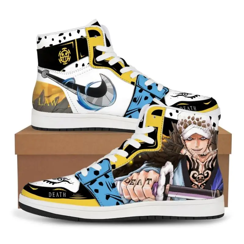 One Piece Customized Anime Sneakers Basketball Shoes Fashion Men and Women High Top Casual Shoes Monkey D. Luffy Festival Gift
