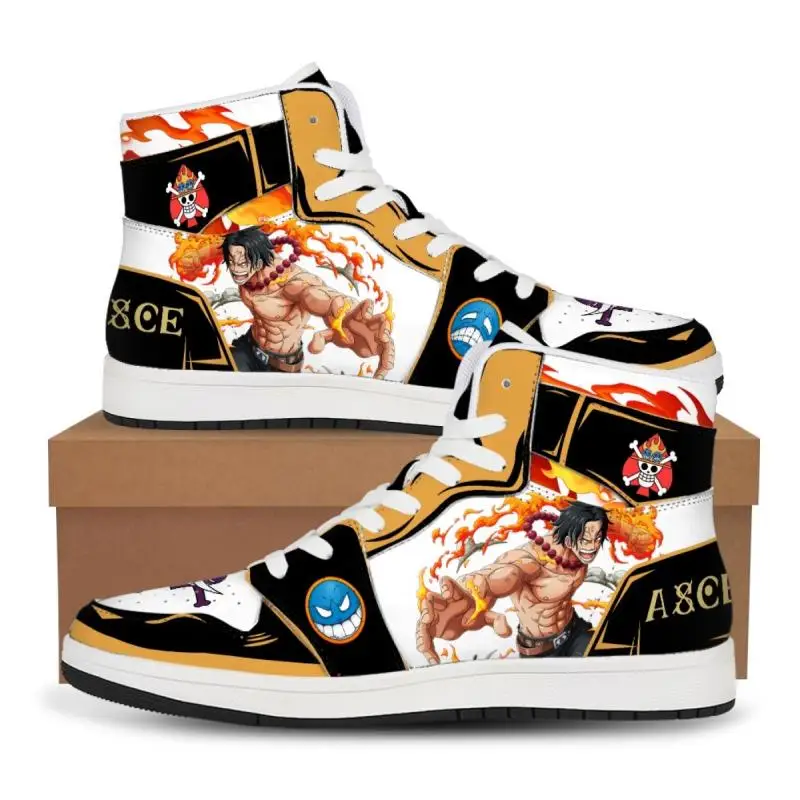 One Piece Customized Anime Sneakers Basketball Shoes Fashion Men and Women High Top Casual Shoes Monkey D. Luffy Festival Gift