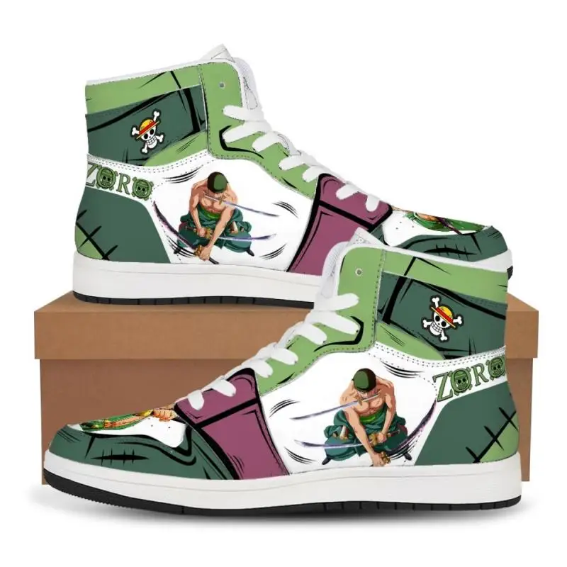 One Piece Customized Anime Sneakers Basketball Shoes Fashion Men and Women High Top Casual Shoes Monkey D. Luffy Festival Gift