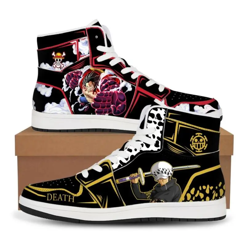 One Piece Customized Anime Sneakers Basketball Shoes Fashion Men and Women High Top Casual Shoes Monkey D. Luffy Festival Gift