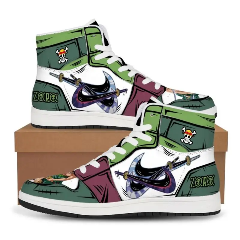 One Piece Customized Anime Sneakers Basketball Shoes Fashion Men and Women High Top Casual Shoes Monkey D. Luffy Festival Gift