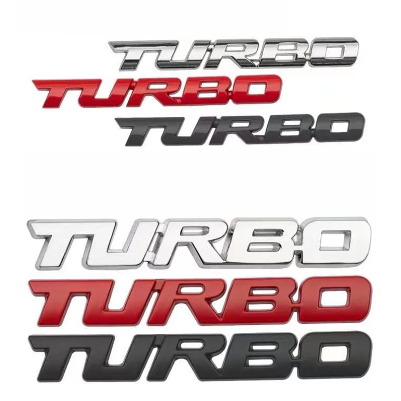 Car Sticker Turbocharged Turbo Metal Alloy 3D Badge Car Modification Accessories Rear Marked Side Marking Decorative Car-Sticker
