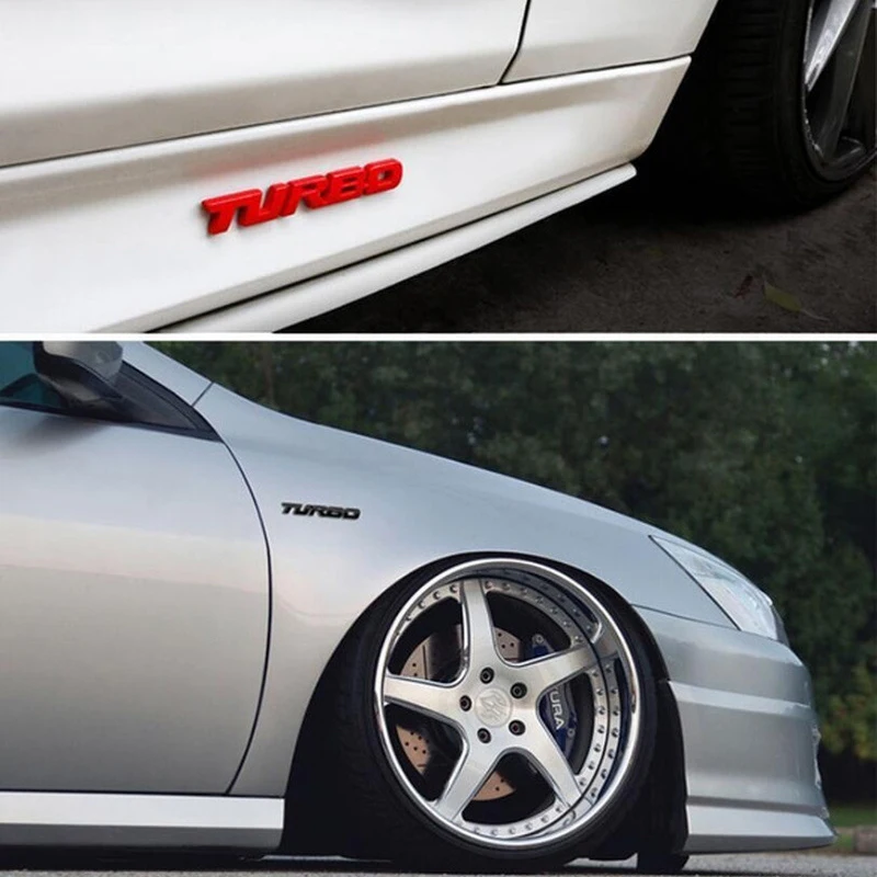 Car Sticker Turbocharged Turbo Metal Alloy 3D Badge Car Modification Accessories Rear Marked Side Marking Decorative Car-Sticker