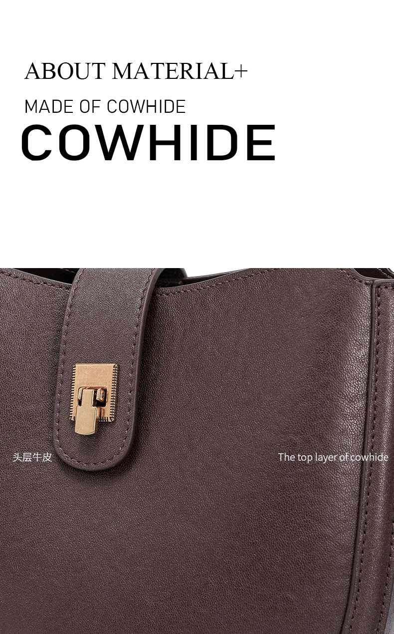 Women‘s Cowhide Genuine Leather Shoulder Bag Ladies Soft Natural Cow Leather Handbag Female Fashion Luxury Design Crossbody Bags