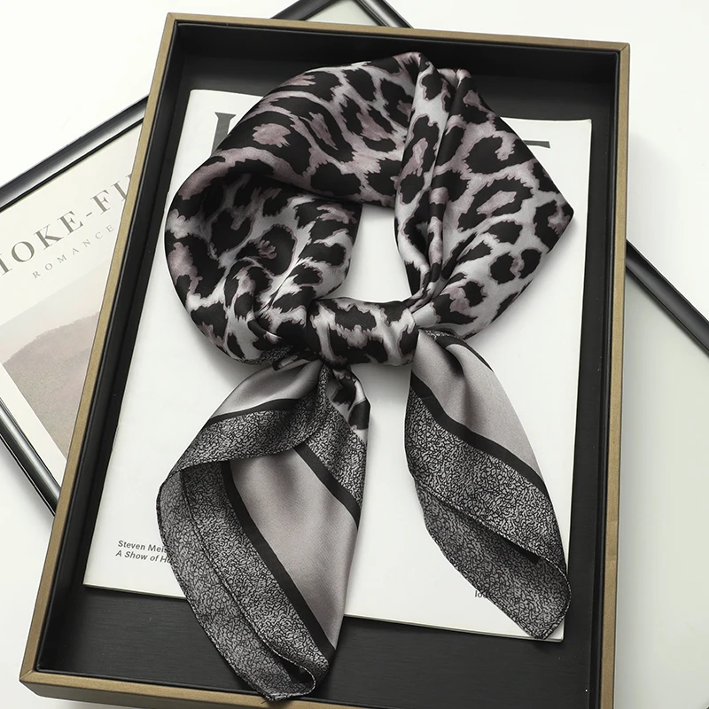 60Colors Luxury Scarf Women 70*70Cm Silk Feel Square Hair Wrapping Foulard Satin Shawl Big Size Head Bandana Hijab Handkerchief