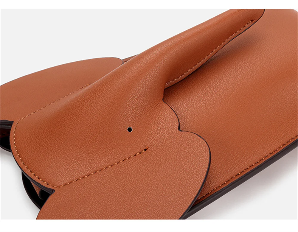 Genuine Leather Shoulder Bag Fashion Elephant Purse  Animal Shaped Purse Elephant Phone Bags