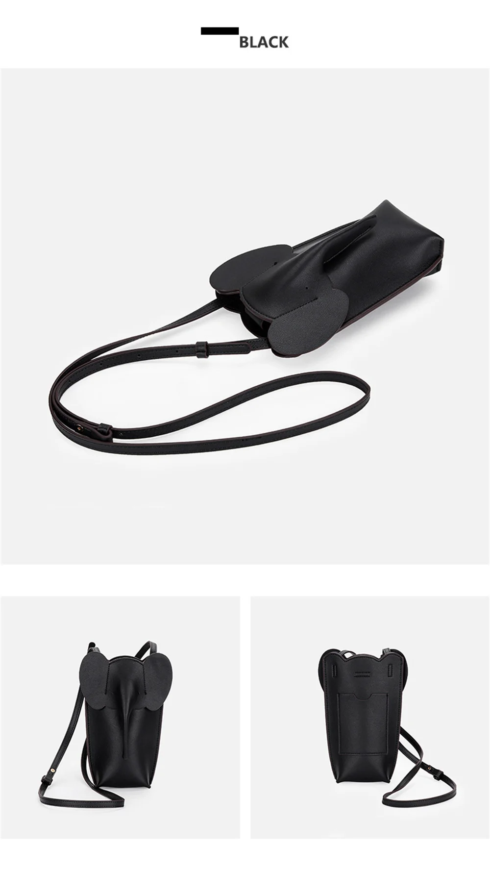 Genuine Leather Shoulder Bag Fashion Elephant Purse Animal Shaped Purse Elephant Phone Bags