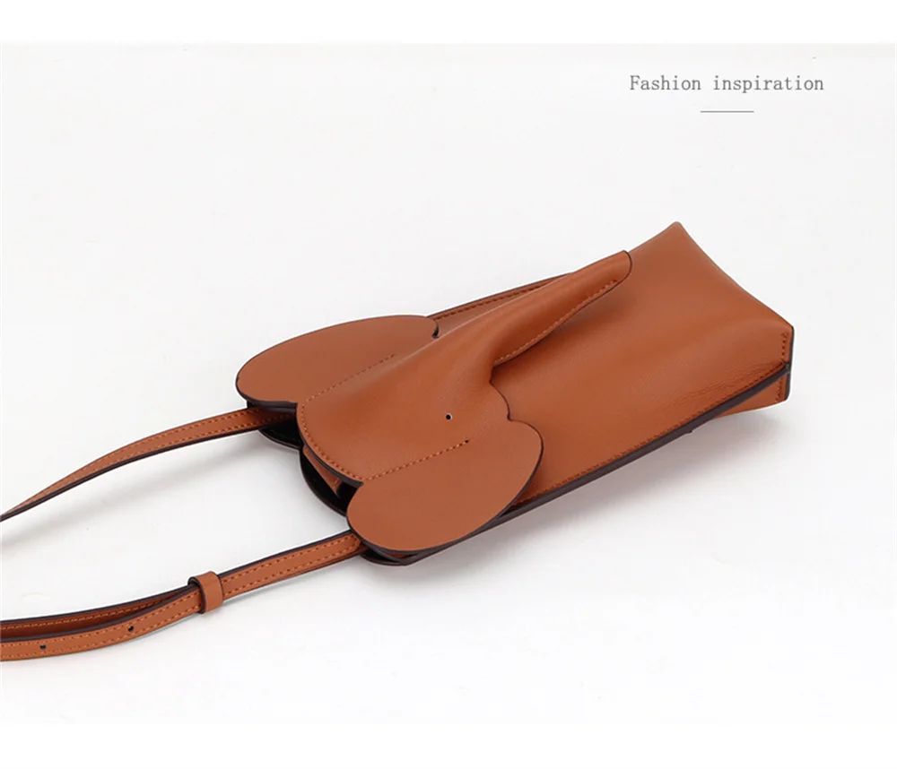 Genuine Leather Shoulder Bag Fashion Elephant Purse  Animal Shaped Purse Elephant Phone Bags