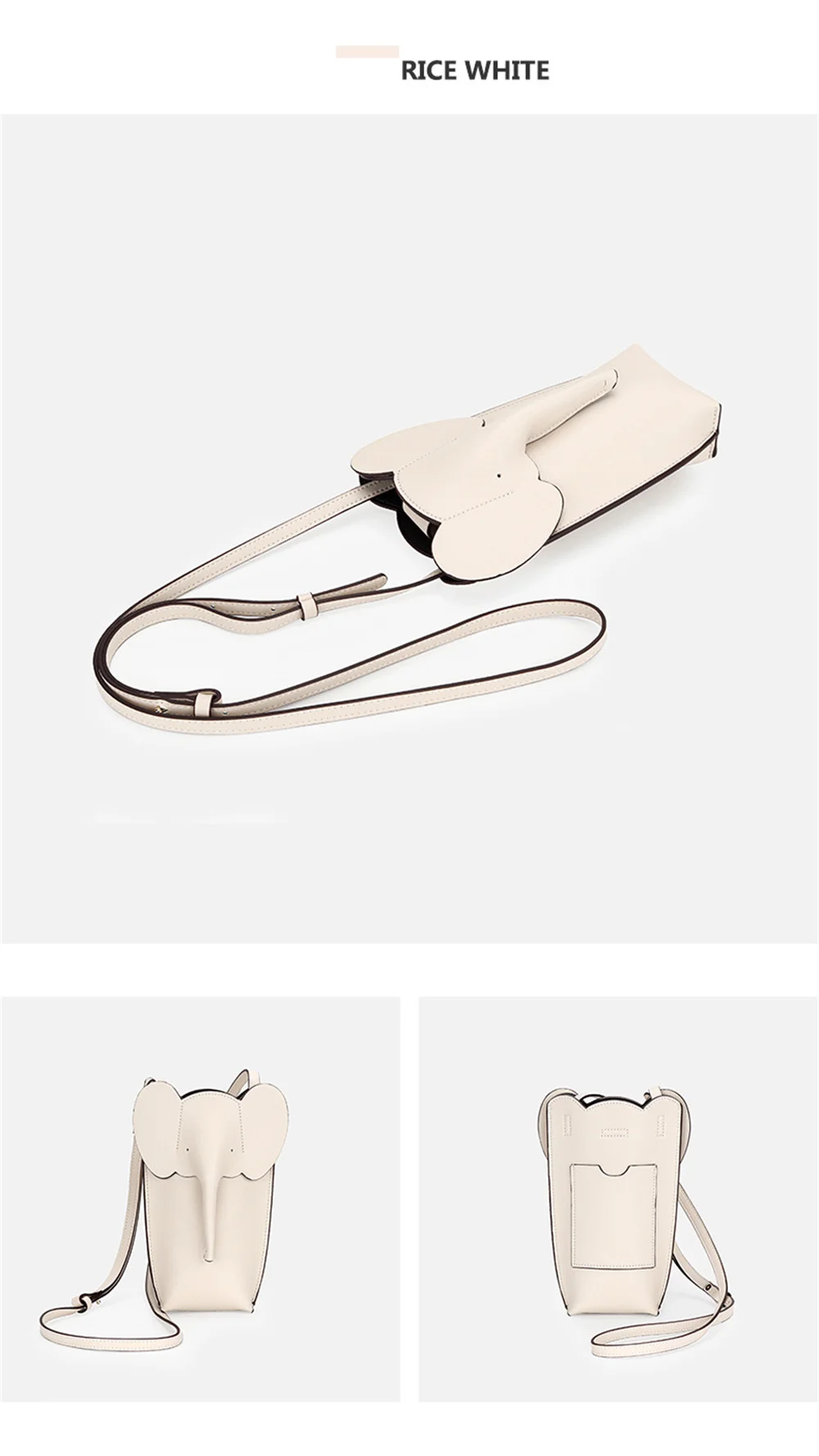 Genuine Leather Shoulder Bag Fashion Elephant Purse Animal Shaped Purse Elephant Phone Bags