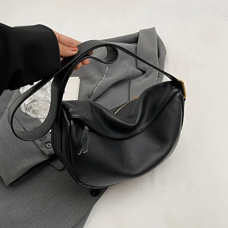Fashionable Retro New Leather Bag, Women's Dumpling Bag, Shoulder Bags, Crossbody Bags, Trendy and Versatile Soft Leather Bag