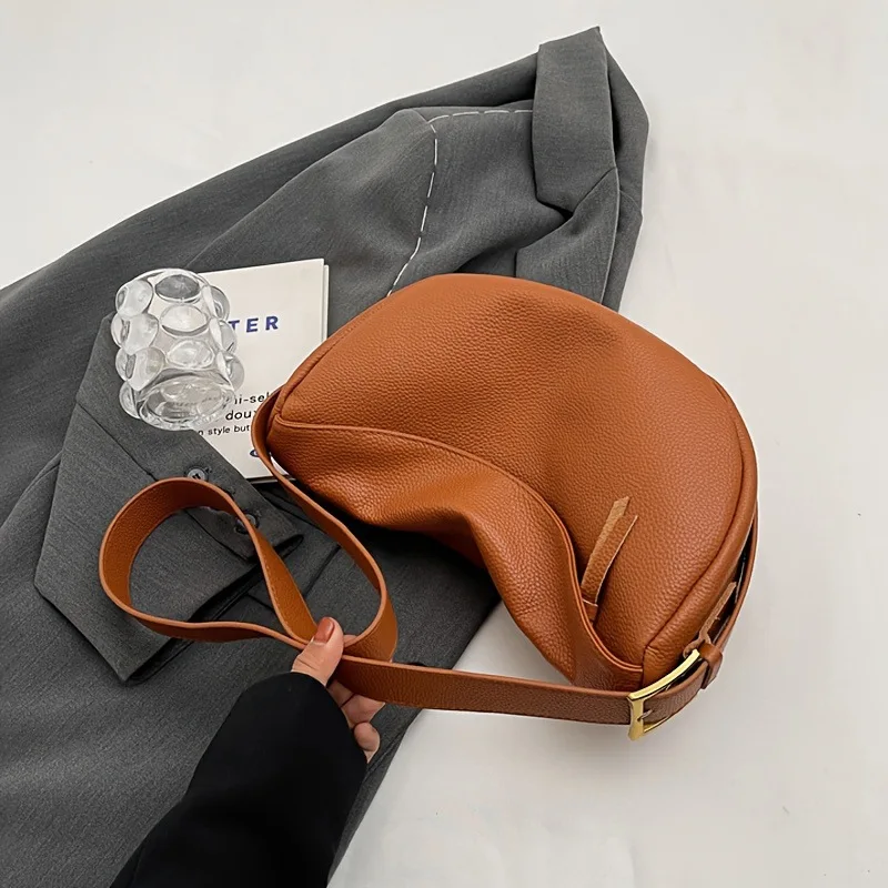 Fashionable Retro New Leather Bag, Women's Dumpling Bag, Shoulder Bags, Crossbody Bags, Trendy and Versatile Soft Leather Bag