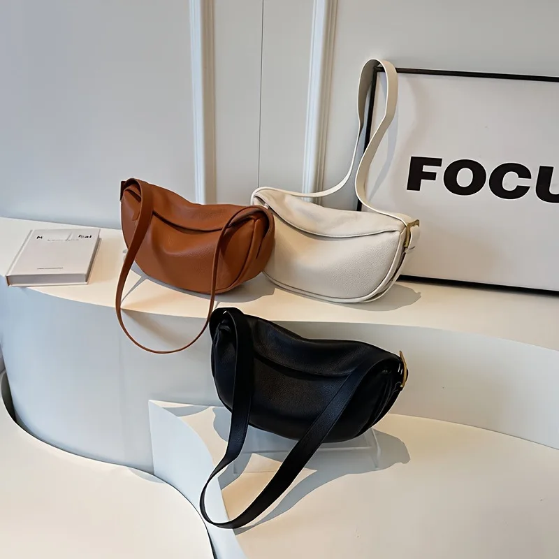 Fashionable Retro New Leather Bag, Women's Dumpling Bag, Shoulder Bags, Crossbody Bags, Trendy and Versatile Soft Leather Bag