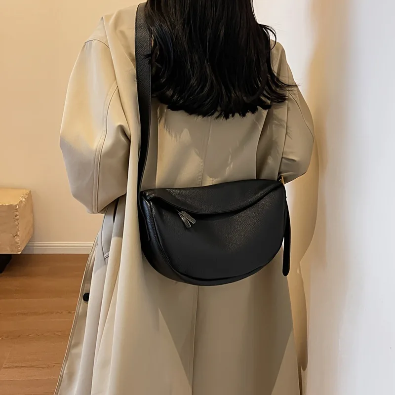 Fashionable Retro New Leather Bag, Women's Dumpling Bag, Shoulder Bags, Crossbody Bags, Trendy and Versatile Soft Leather Bag