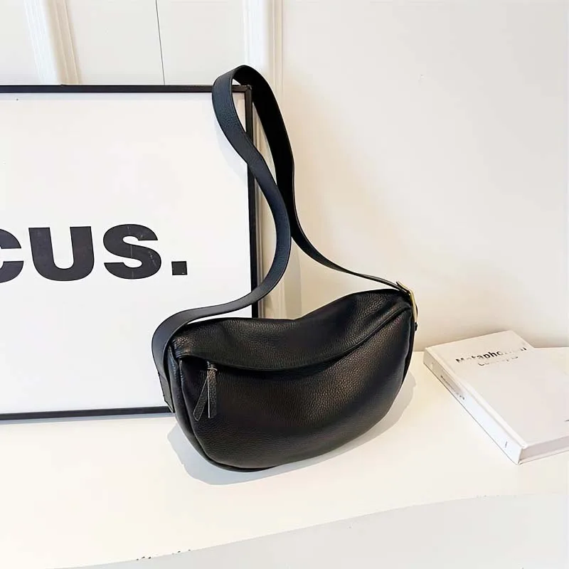 Fashionable Retro New Leather Bag, Women's Dumpling Bag, Shoulder Bags, Crossbody Bags, Trendy and Versatile Soft Leather Bag