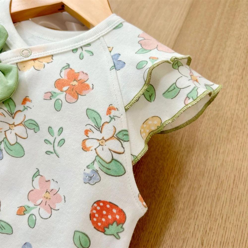 2025 baby girl rompers summer short sleeve clothing cotton Girls Onesies toddlers clothes infant newborn overalls kids homewear