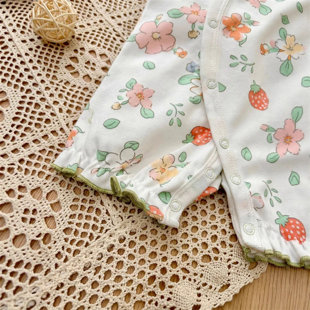 2025 baby girl rompers summer short sleeve clothing cotton Girls Onesies toddlers clothes infant newborn overalls kids homewear