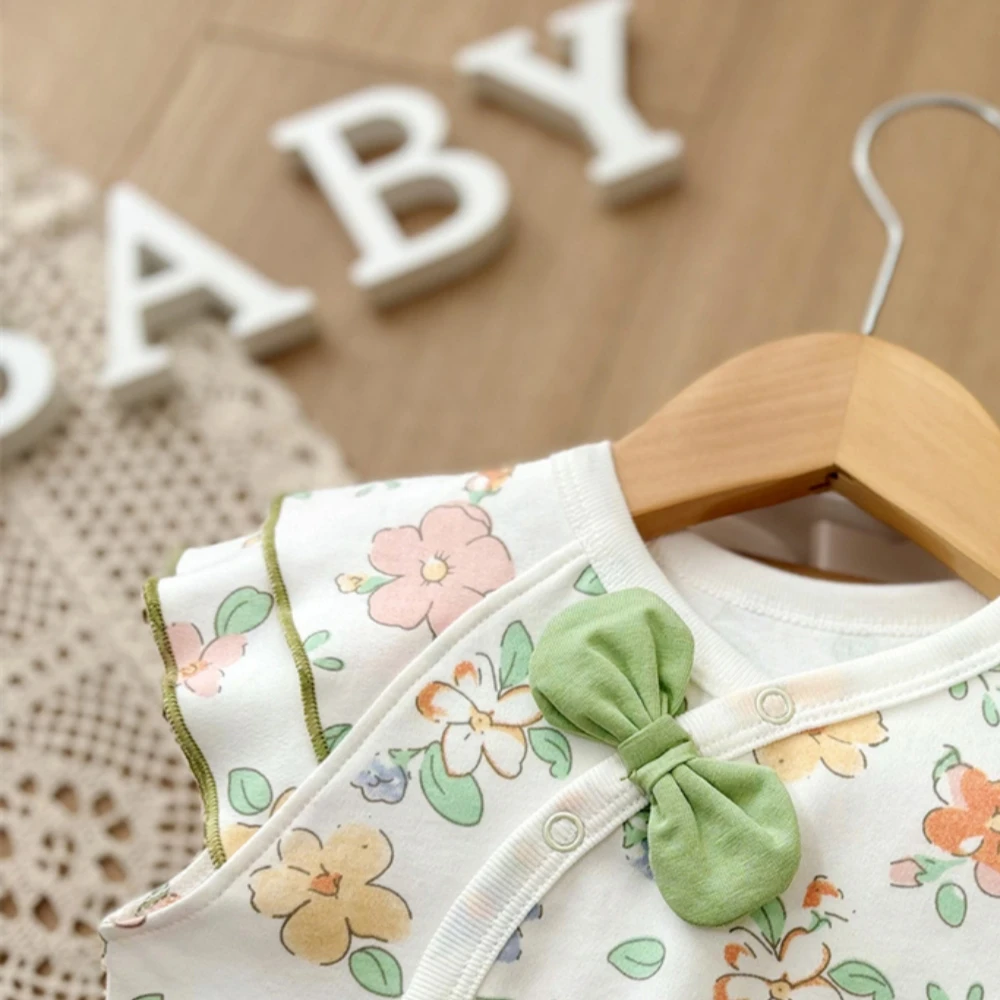 2025 baby girl rompers summer short sleeve clothing cotton Girls Onesies toddlers clothes infant newborn overalls kids homewear