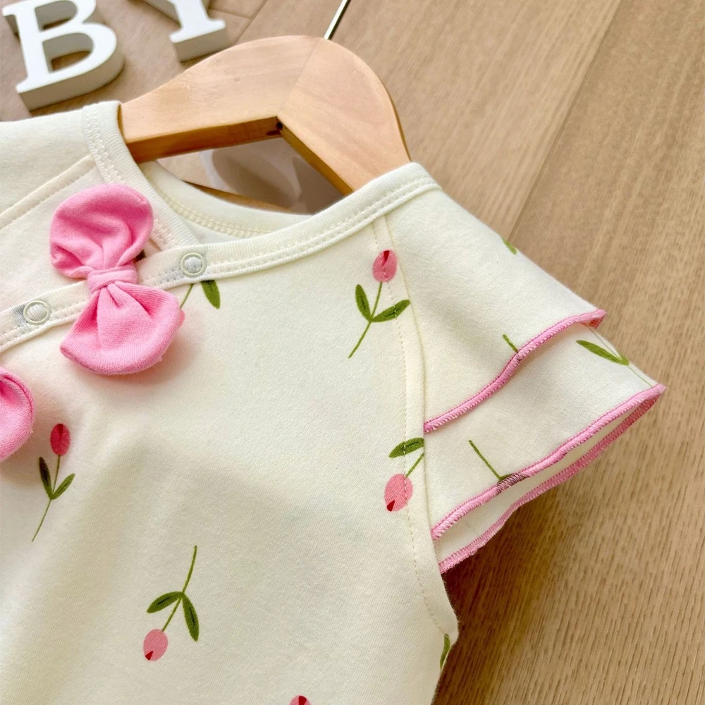 2025 baby girl rompers summer short sleeve clothing cotton Girls Onesies toddlers clothes infant newborn overalls kids homewear