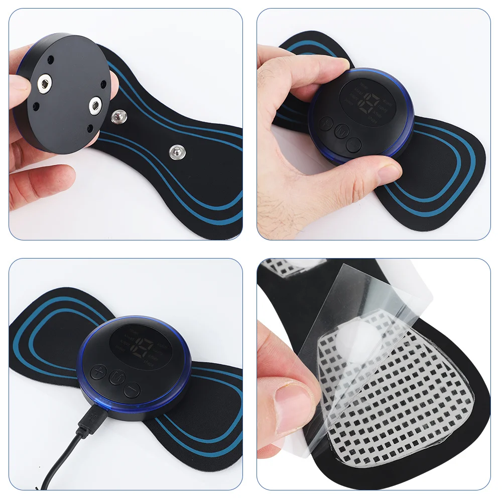 Electric Neck Massager EMS Muscle Massage Stimulator Low Frequency Instrument Back Cervical Calf Patches Pain Joints Mini Device