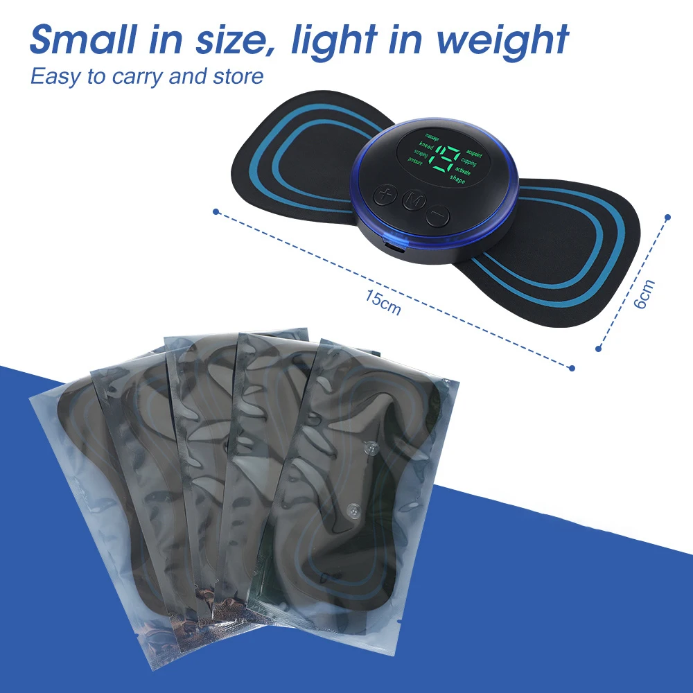 Electric Neck Massager EMS Muscle Massage Stimulator Low Frequency Instrument Back Cervical Calf Patches Pain Joints Mini Device