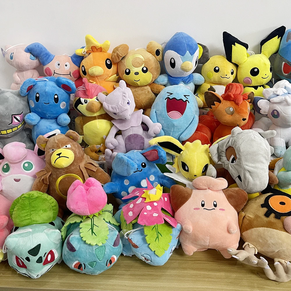 20cm Dragonite Plush Toys Pokemon Pikachu Squirtle Bulbasaur Charmander Gengar Eevee Dragonite Stuffed Toys Xmas Kid Gift