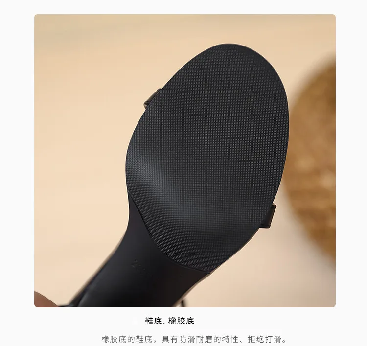 2025 Summer New 6cm High Heels Women's Sandals Solid Color One Word Buckle Ladies Slingback 10cm Super High Heels Dress Sandals