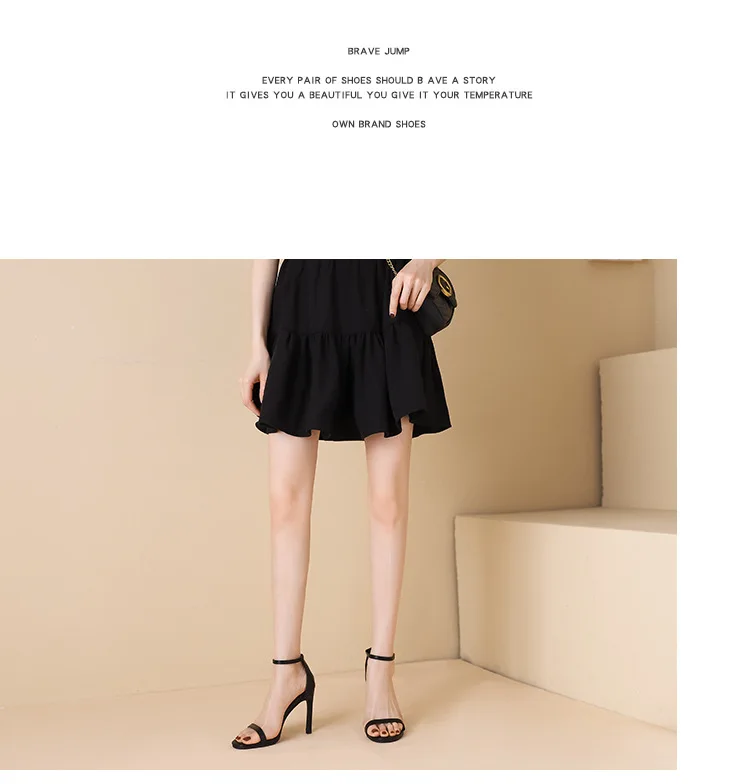 2025 Summer New 6cm High Heels Women's Sandals Solid Color One Word Buckle Ladies Slingback 10cm Super High Heels Dress Sandals