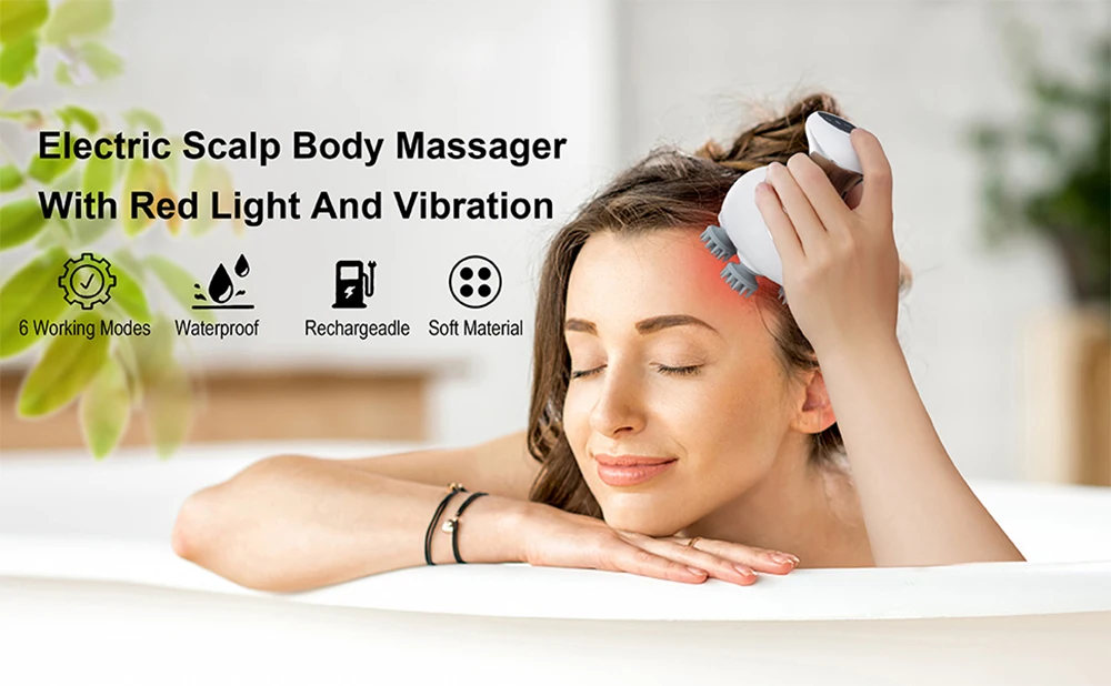Head Massager for Deep Massage and Cleaning Electric Scalp Massager for Promoting Hair Growth Handheld Waterproof Massage Tool
