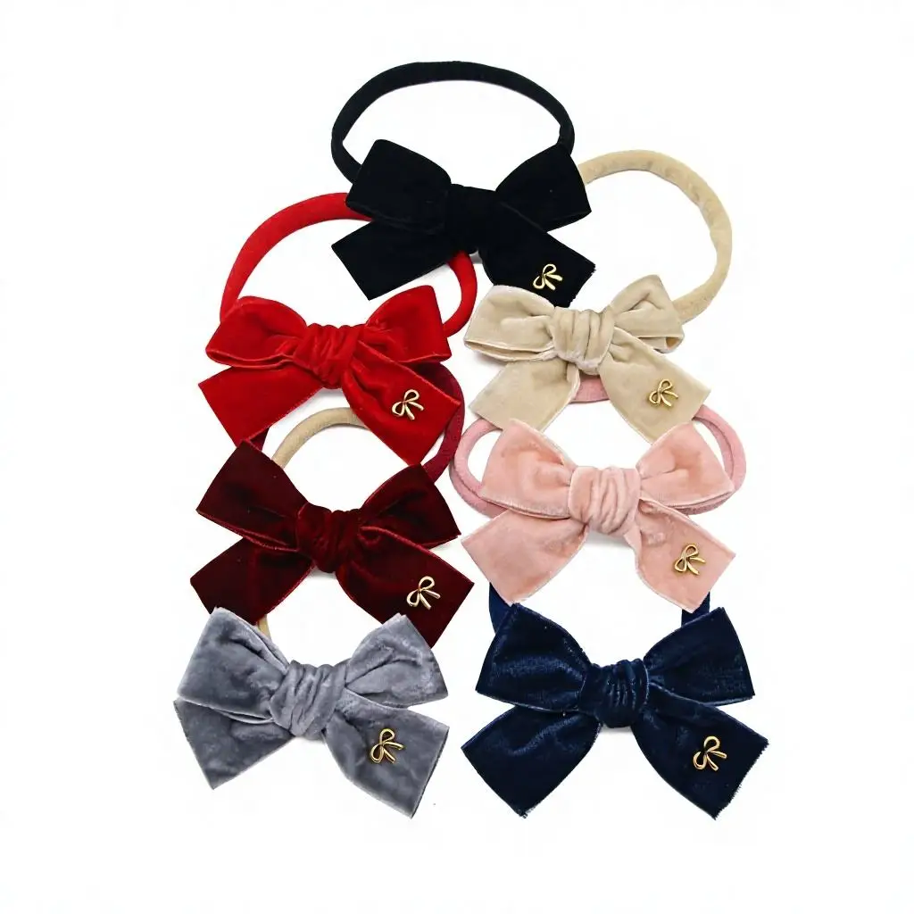 New winter velvett bow elegant headband fashion hairband hair accessories clip OEM