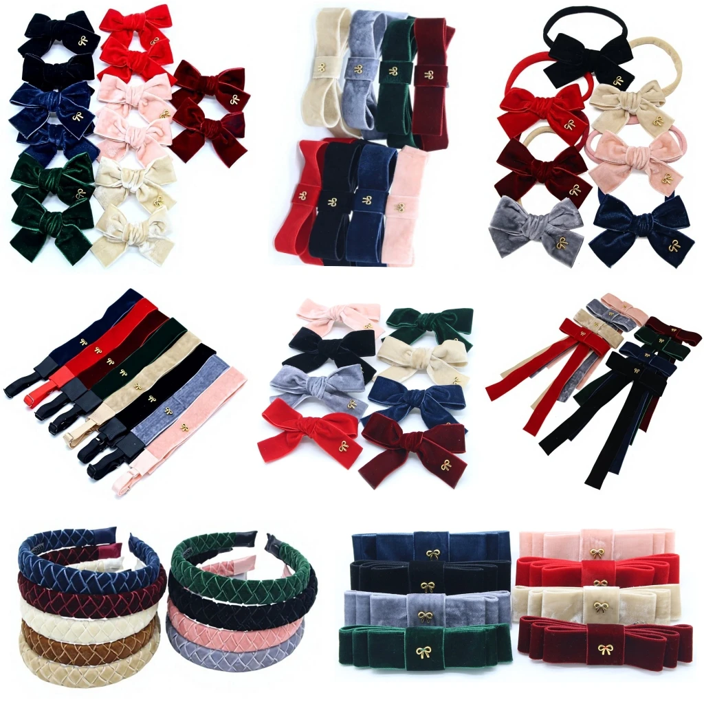 New winter velvett bow elegant headband fashion hairband hair accessories clip OEM