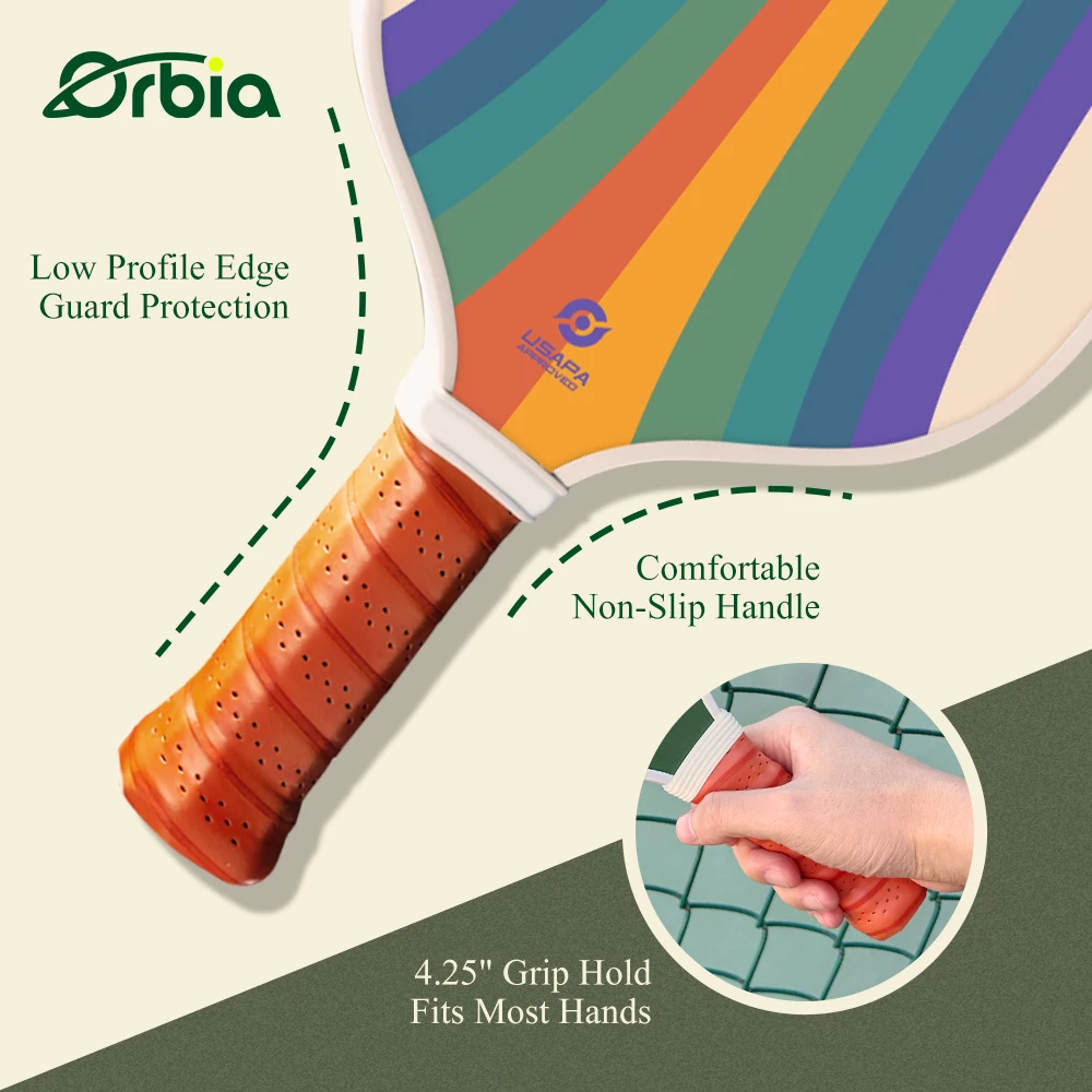 Orbia Sports Glass Fiber Pickleball Paddle Custom Logo Textrue Graphic Pro Pickleball Paddle 16MM