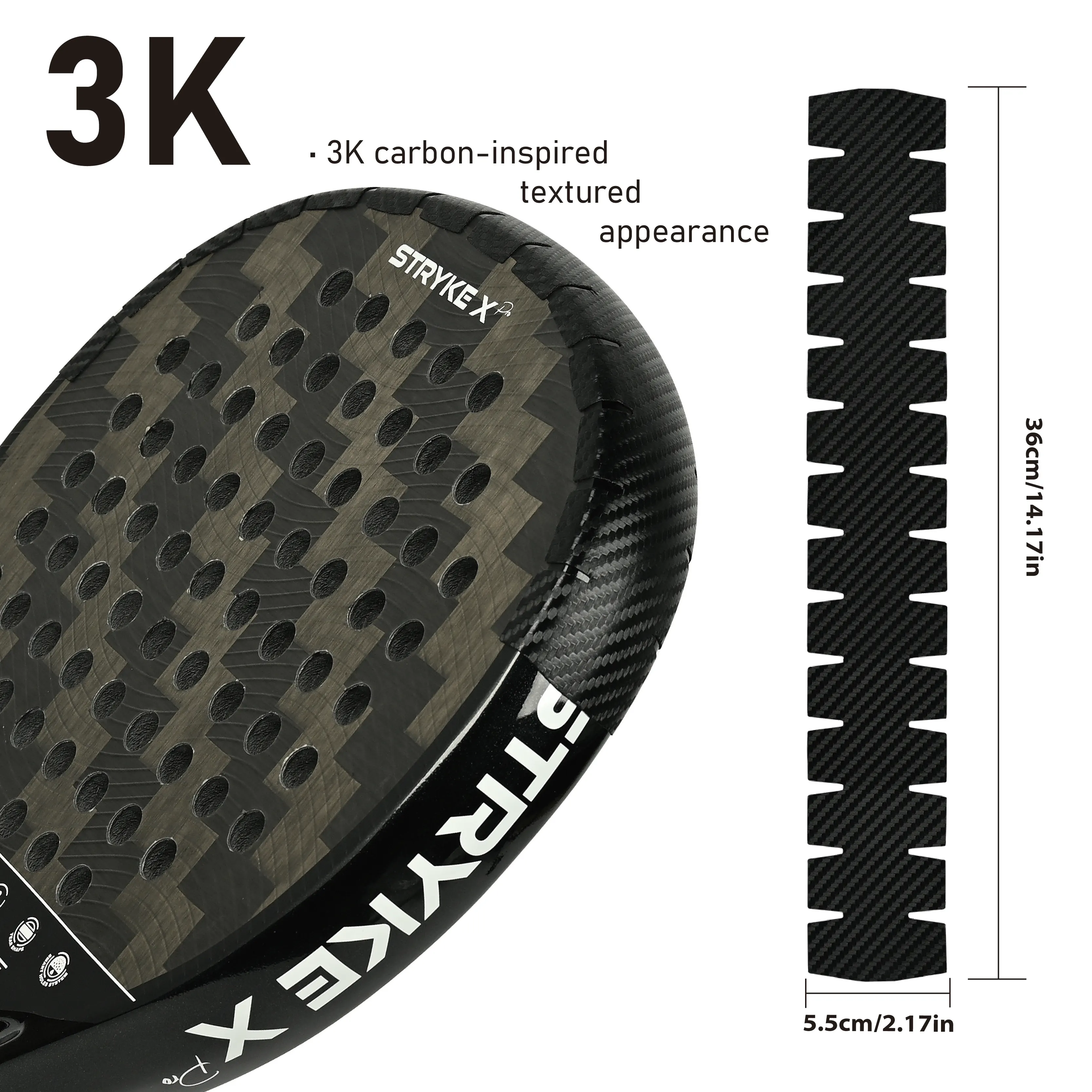 AMASPORT 3K Carbon Fiber Racket Frame Protector Edge Grip Racket Accessory Racket Protector Easy to Replace ,Multi-Piece pack