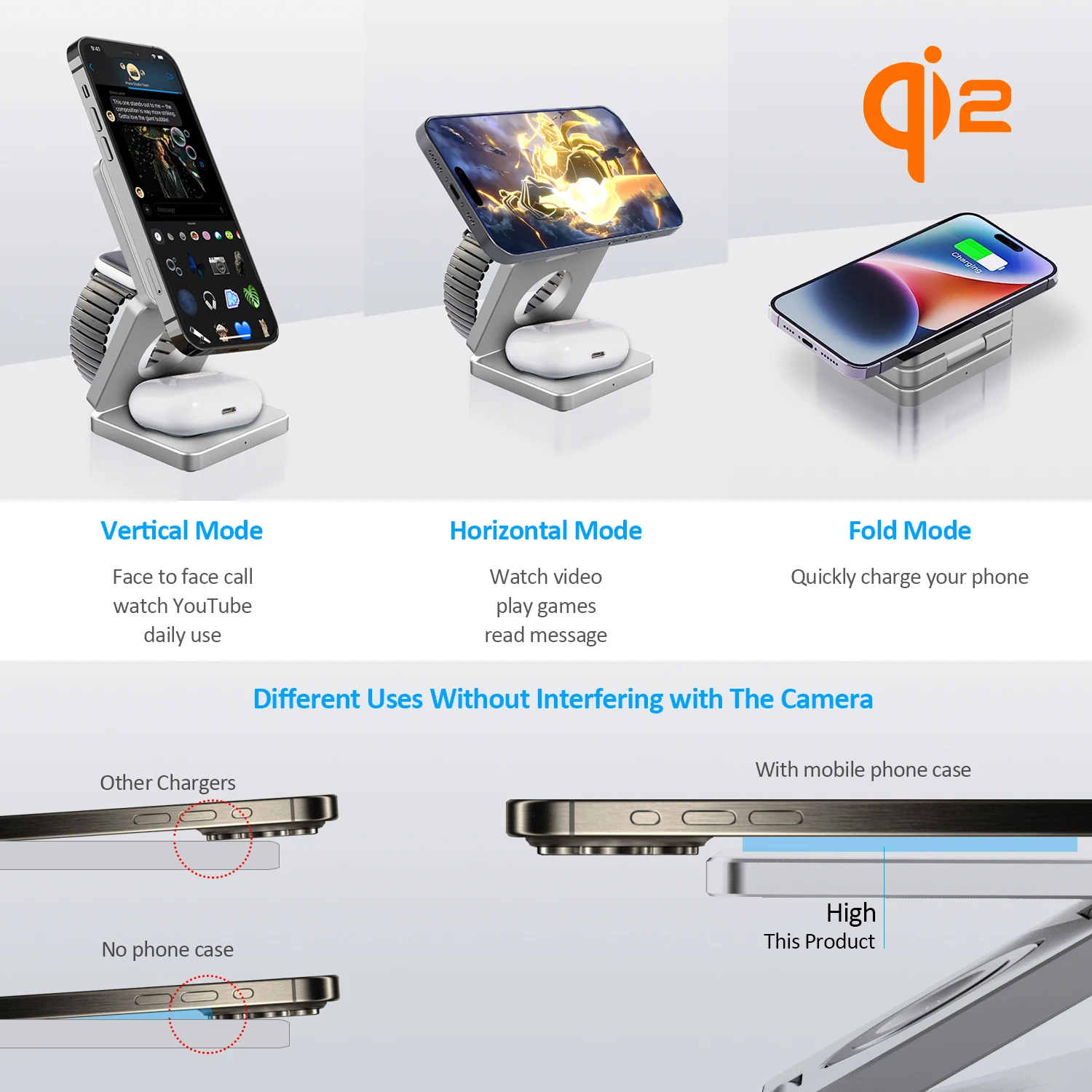 Qi2/Qi1 3 in 1 15W Magnetic Wireless Charger for Iphone 17 16 15 Fast Charging Folding for Apple Watch Airpods Wireless Charger