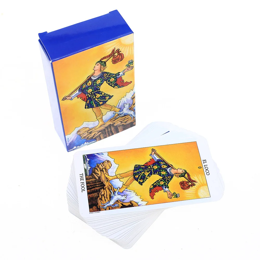 Hot Sell Rider Waite Tarot Card Divination Personal Use Tarot Deck Full English Spanish Version Oracles Deck for Girl Board Game